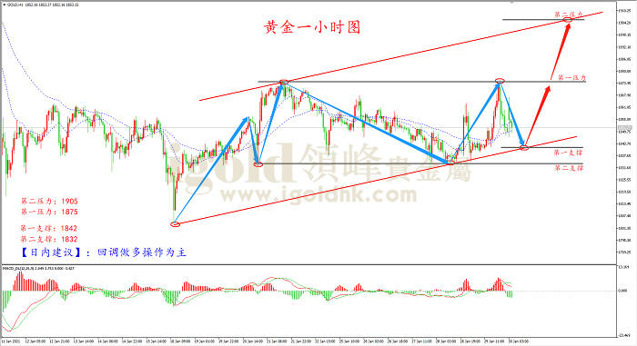 2021年2月1日黄金走势图