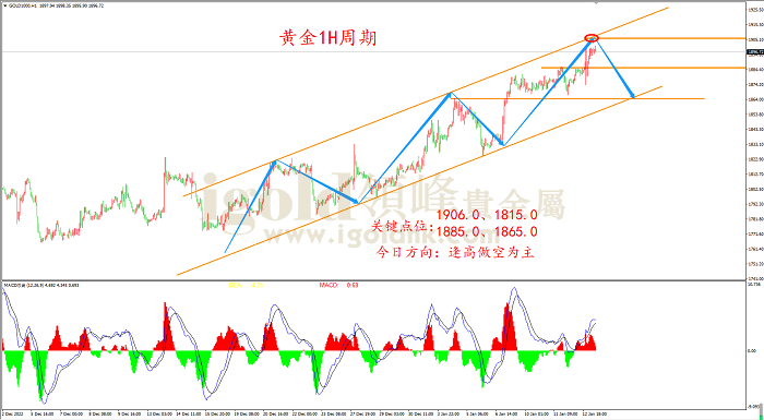 2023年1月13日黄金走势图