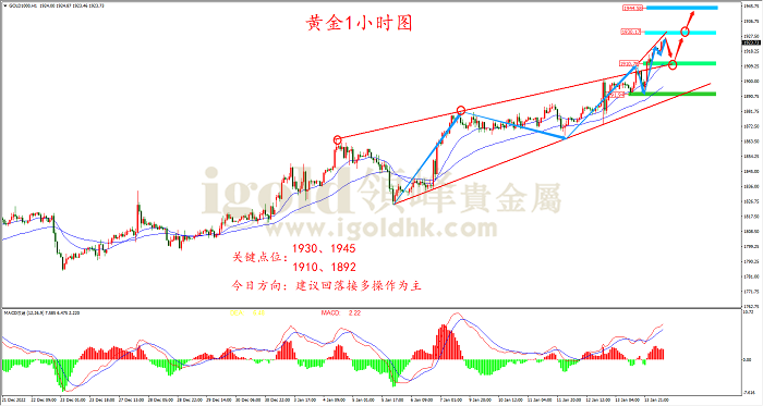 2023年1月16日黄金走势图