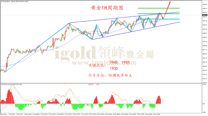 2023年1月26日黄金走势图