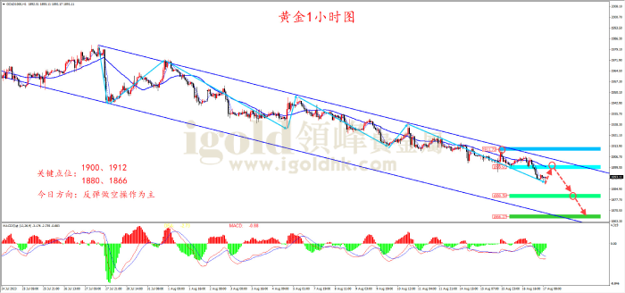 2023年8月17日黄金走势图