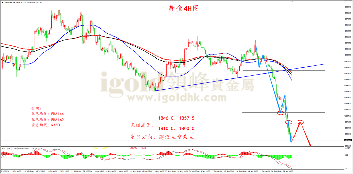 2023年10月3日黄金走势图