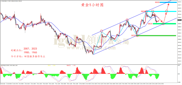 2023年11月23日黄金走势图