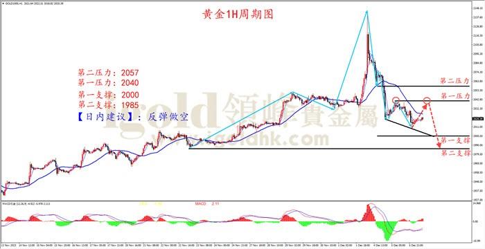 黄金1H周期图