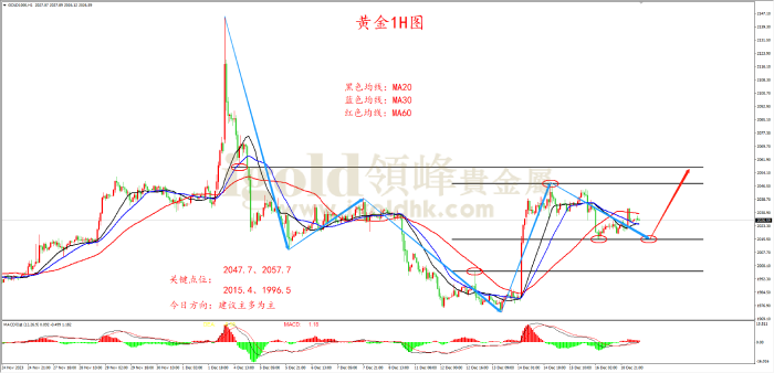 2023年12月19日黄金走势图