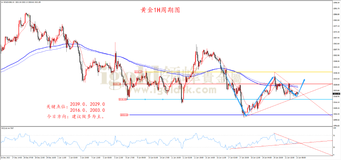 2024年1月23日黄金走势图