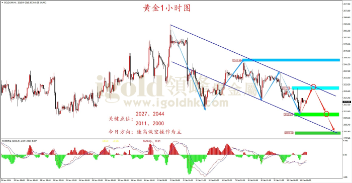 2024年2月13日黄金走势图