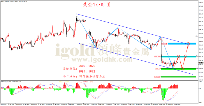 2024年2月15日黄金走势图