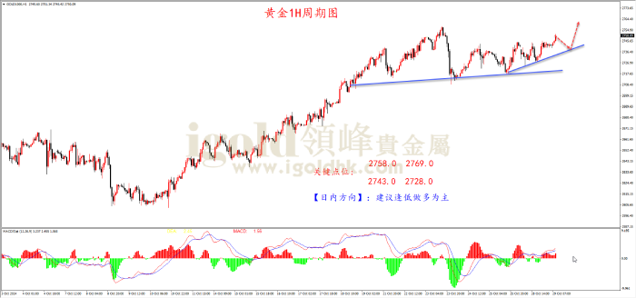 2024年10月29日黄金走势图