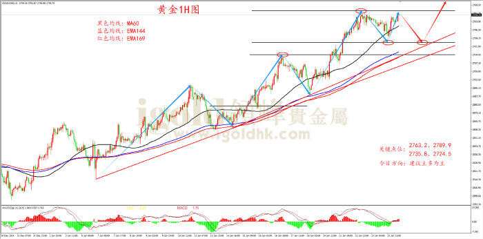 2025年1月24日黄金走势图