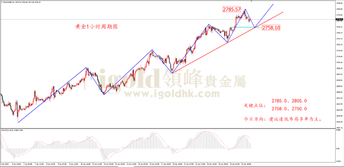 2025年1月27日黄金走势图