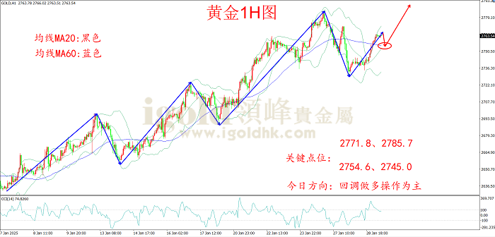 2025年1月29日黄金走势图