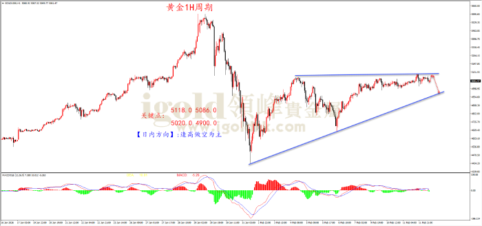 2026年02月12日黄金走势图