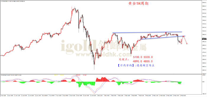 2026年02月13日黄金走势图