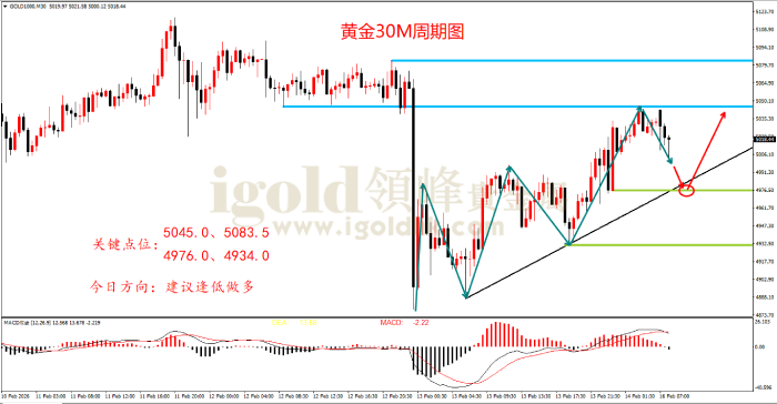 2026年02月16日黄金走势图