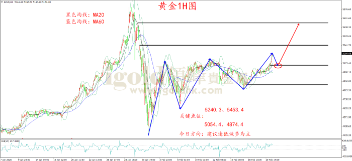 2026年02月23日黄金走势图 2026年02月23日黄金走势图