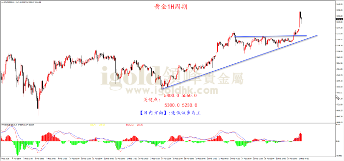 2026年03月02日黄金走势图 2026年03月02日黄金走势图