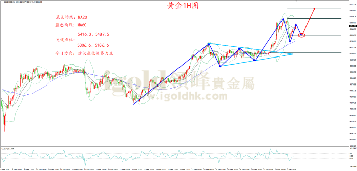 2026年03月03日黄金走势图 2026年03月03日黄金走势图