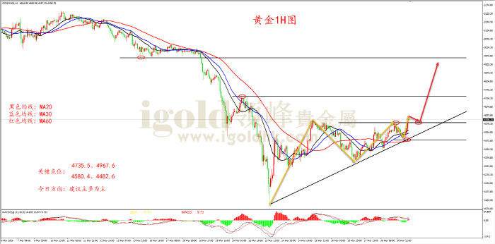 2026年03月31日黄金走势图 2026年03月31日黄金走势图
