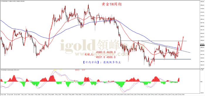 2026年05月25日黄金走势图 2026年05月25日黄金走势图