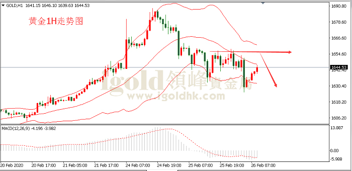 2020年2月26日黄金走势图