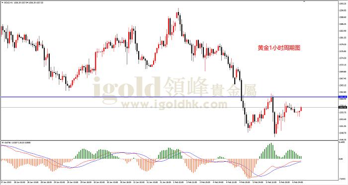 2020年2月6日黄金走势图