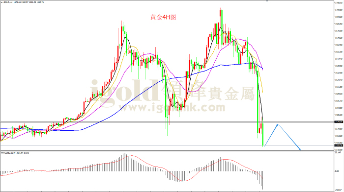 2020年3月13日黄金走势图